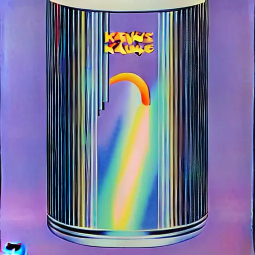 Image similar to chrome can by shusei nagaoka, kaws, david rudnick, airbrush on canvas, pastell colours, cell shaded, 8 k