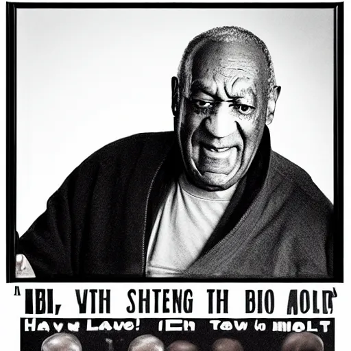 Image similar to bill cosby looking in a mirror, movie poster, silly