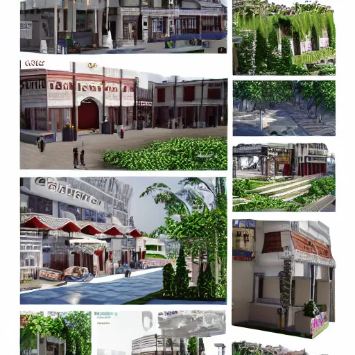 Image similar to a photorealistic catalog, cgi, very details, list of place in antareth city which you as tourist must far way from there because gangs and criminal activity