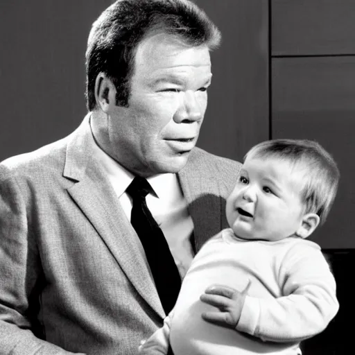 Image similar to william shatner arguing with baby