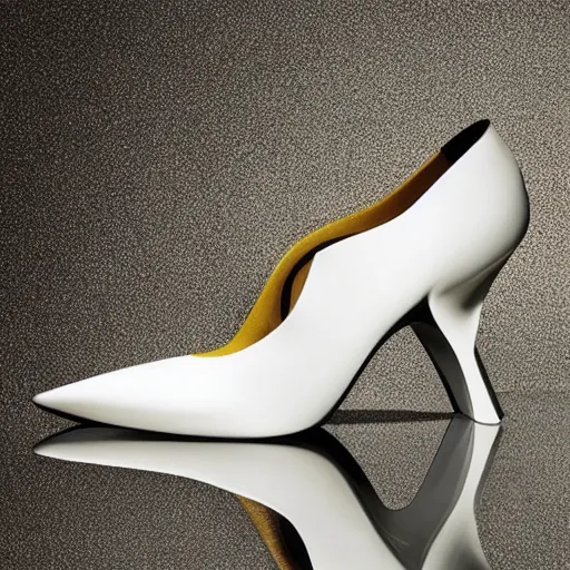 Prompt: heels designed by zaha hadid, catalogue photo