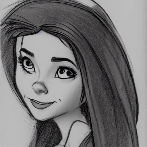 Image similar to milt kahl pencil sketch of chloe grace moretz as disney snow white