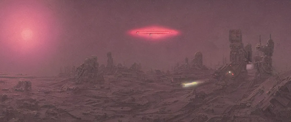 Image similar to illustration, a single scouting spaceship, deep space exploration, the expanse tv series, industrial design, space travel, intergalactic, atmospheric, cinematic lighting, 4k, greebles, widescreen, wide angle, beksinski, sharp and blocky shapes, simon stalenhag palette