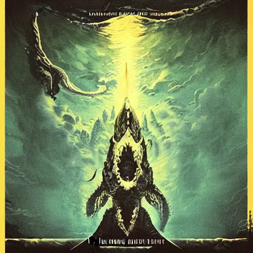 Image similar to leviathan rises up, album art, cover art, poster