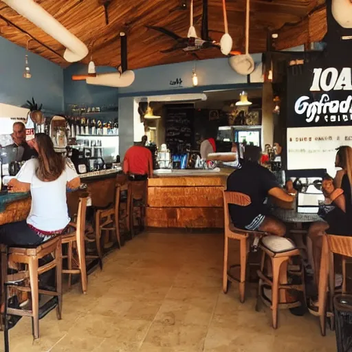 Prompt: island grind coffee, aruba.