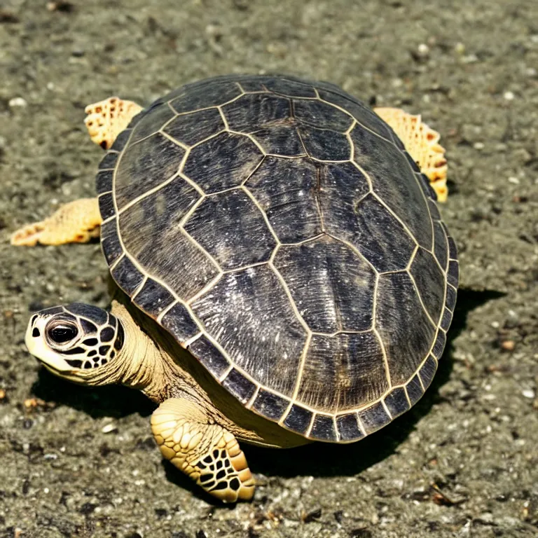 Image similar to a cool looking turtle with a mullet