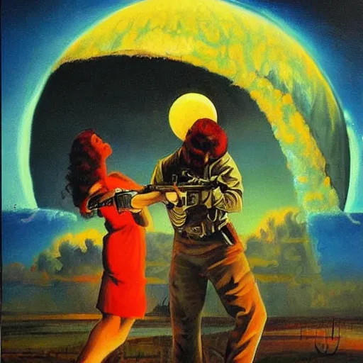 Image similar to beautiful painting for the cover of a pulp sci - fi novel