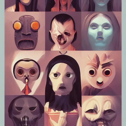 Image similar to face icon stylized minimalist scary stories to tell in the dark, loftis, cory behance hd by jesper ejsing, by rhads, makoto shinkai and lois van baarle, ilya kuvshinov, rossdraws global illumination