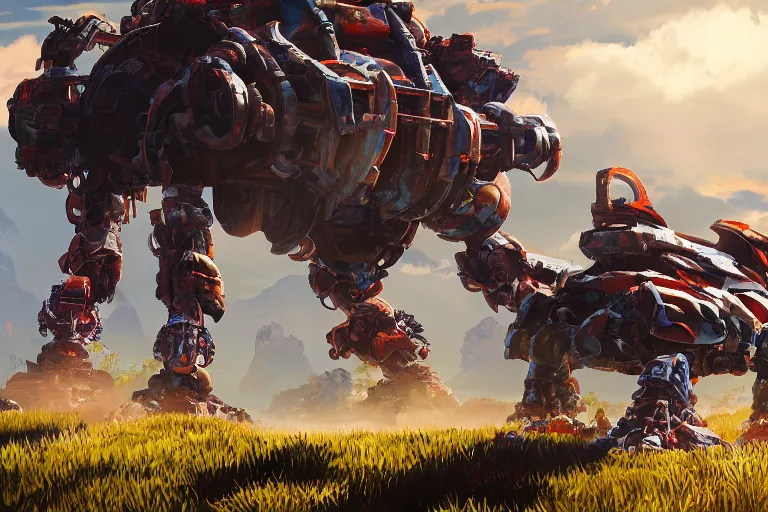 Image similar to shellsnapper machine mecha animal beast robot of horizon forbidden west horizon zero dawn bioluminiscence global illumination ray tracing hdr fanart arstation by sung choi and eric pfeiffer and gabriel garza and casper konefal