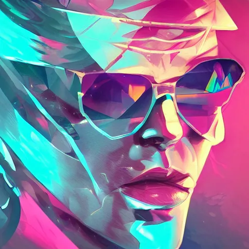 Image similar to gemstone, retrowave epic art, trending on art station