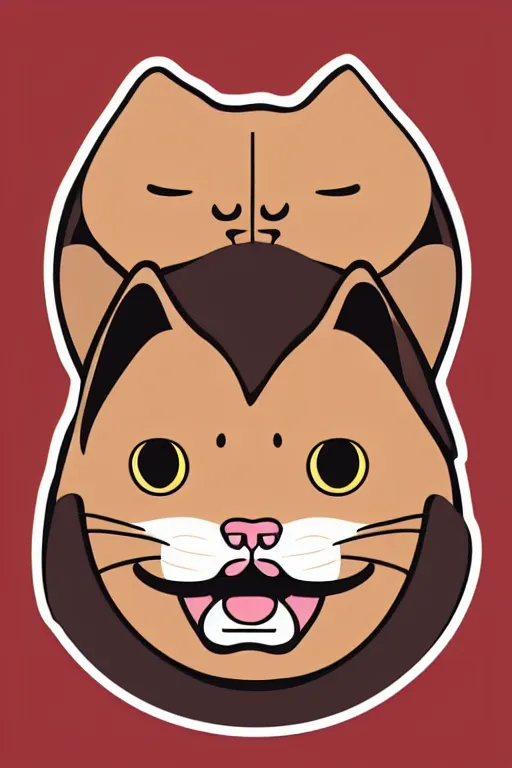 Image similar to Portrait of a cat that is a sumo wrestler, sticker, colorful, illustration, highly detailed, simple, smooth and clean vector curves, no jagged lines, vector art, smooth