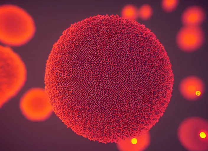 Prompt: a 3D render of glowing cells under a microscope, bokeh, Canon 50mm, cinematic lighting, volumetric light, octane, octane render, redshift render