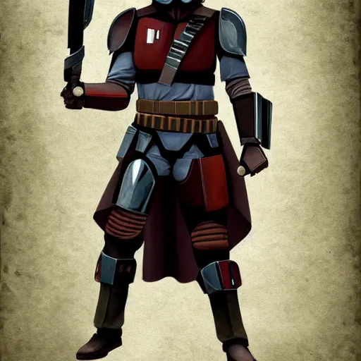 Prompt: a medieval mandalorian in the style of expert beautiful digital art, detailed, epic, stunning composition