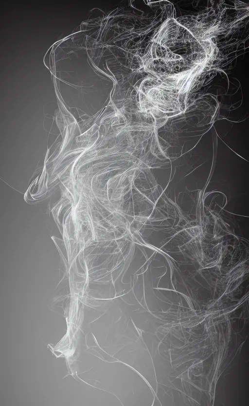 Image similar to elegant thin smoke on black background