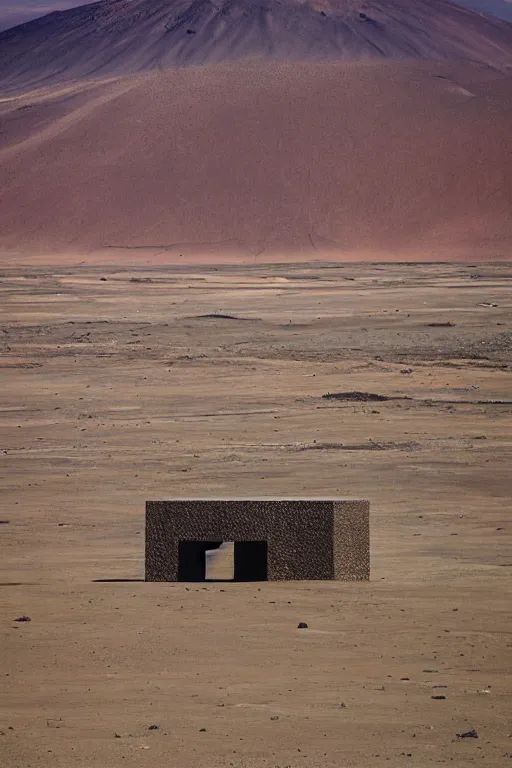 Prompt: brutalist monolith in the atacama desert.