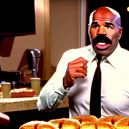 steve harvey on the set of pulp fiction eating a | Stable Diffusion ...