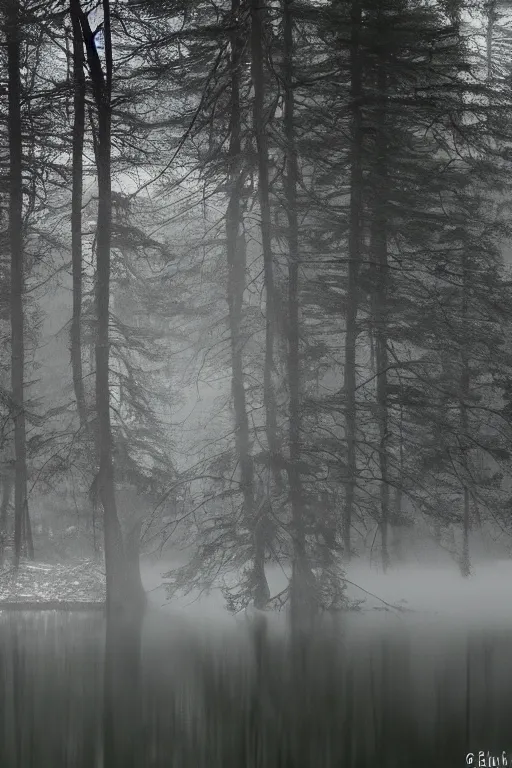 Image similar to brocken spectre, ghost of the lake, magic portal