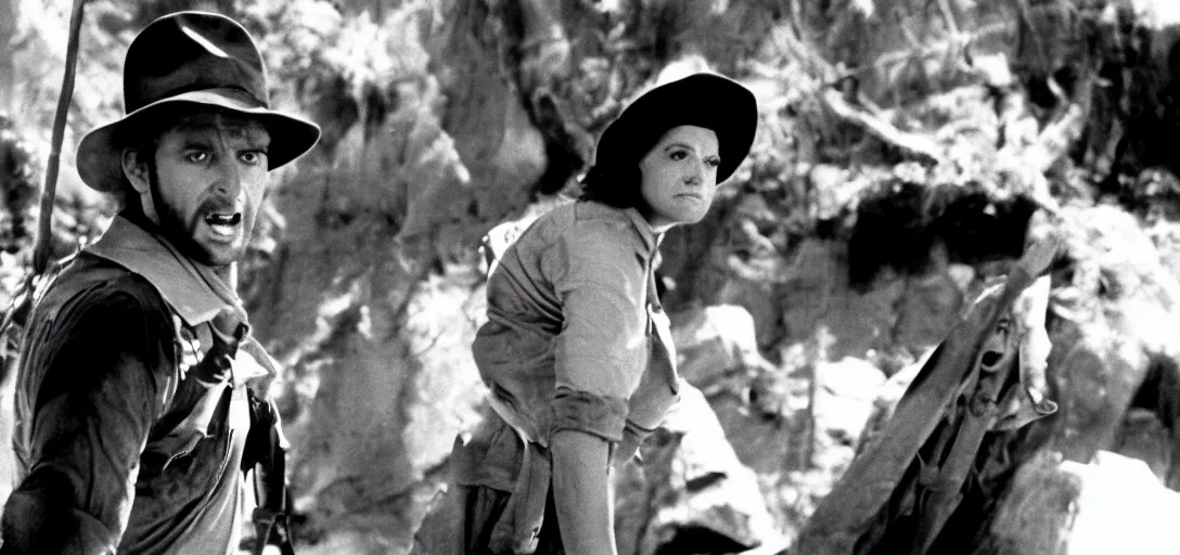 Prompt: a still of britt lower in raiders of the lost ark ( 1 9 8 1 )