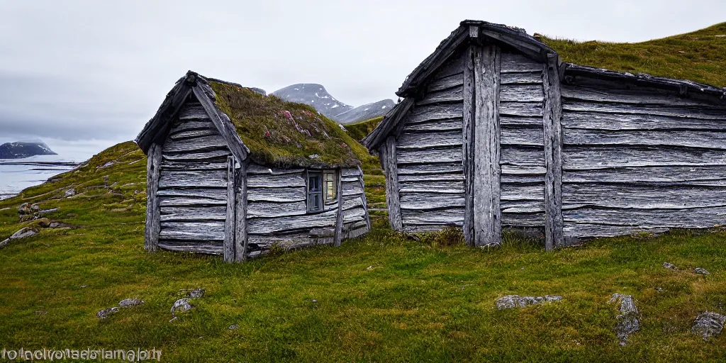 Image similar to an old house. at andøya island, northern norway.