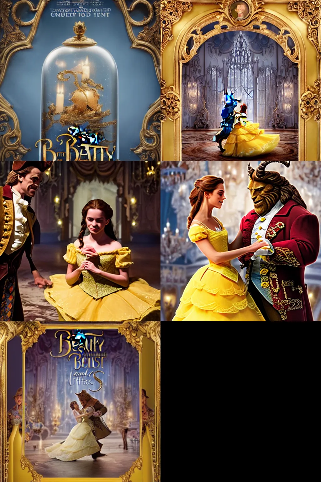 Prompt: Disney\'s Beauty and the Beast as real, award winning studio photo
