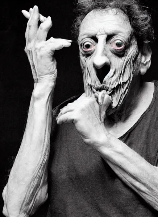 Prompt: Philip Glass mutated monster