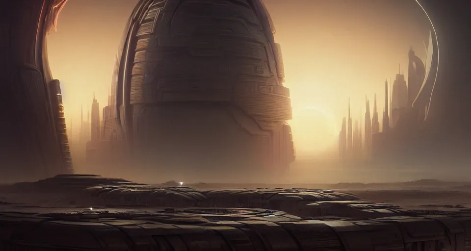 Prompt: cinematic shot, futuristic city on the mars made of stacked disks, utopian, bladerunner, digital painting, artstation, concept art, smooth, sharp focus, illustration, intricate, elegant, highly detailed, in the style of greg rutkowski and alphonse mucha and artemisia, 8 k, highly detailed, jurgens, rutkowski