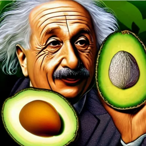 Image similar to einstein inside an avocado