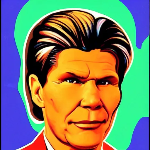 Image similar to bogdanoff portrait, soviet propaganda poster style, vivid colors