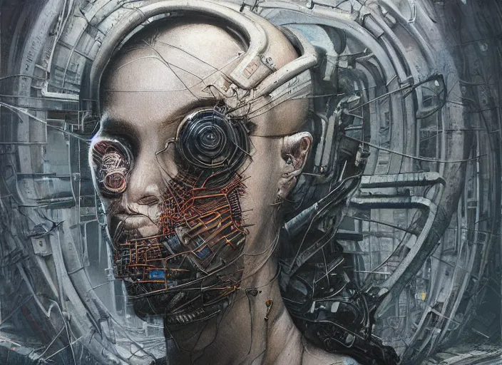 Image similar to highly detailed concept art of neuromancer characters, dystopian post - apocalyptic retrofuturistic vibe, an ultrafine detailed painting by art by hans giger and wayne barlowe, trending on deviantart, pop surrealism, whimsical, lowbrow, perfect symmetrical face, sharp focus, octane, masterpiece