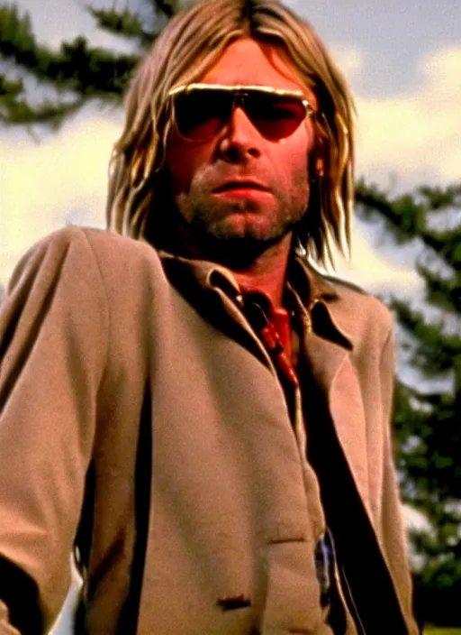 Prompt: film still of kurt cobain as clint eastwood in the movie a fist full of dollars, full-shot, 4k