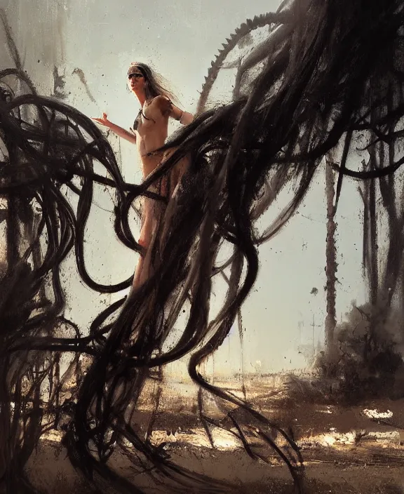 Prompt: medusa in the desert by jeremy mann