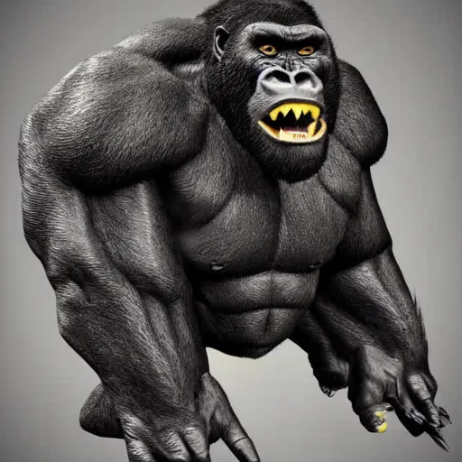 Image similar to orc gorilla hybrid, realistic,