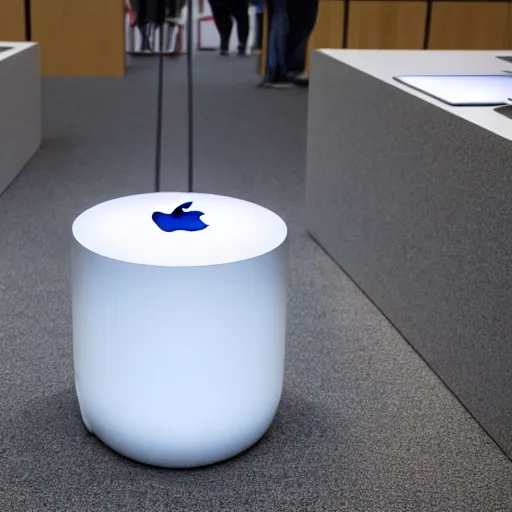 Image similar to This is one of the best Apple-Home-Robot I've ever met in the backrooms of The Apple Store