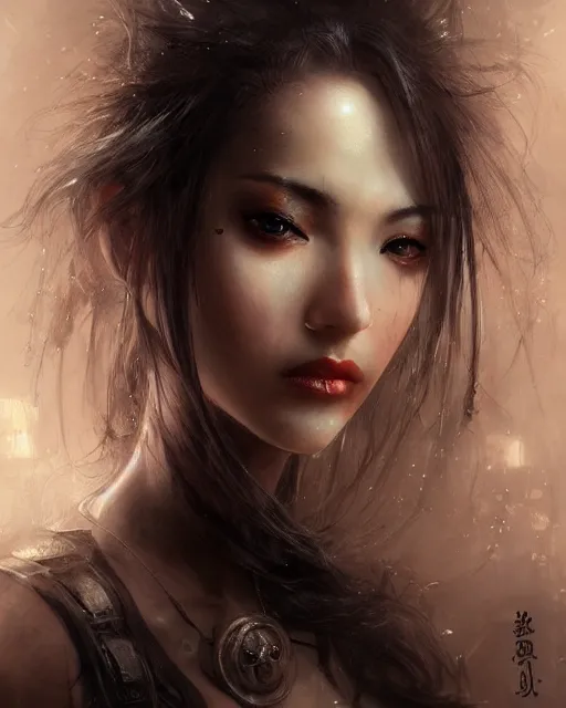 Prompt: beautiful women with oriental faces, character portrait, sharp, digital matte painting, art by luis royo, greg rutkowski, dramatic lighting, trending on artstation