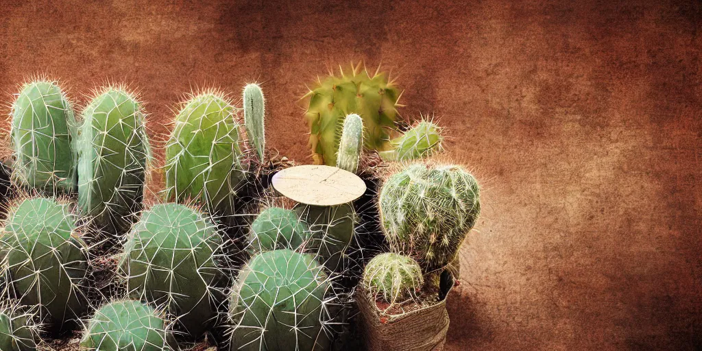 Image similar to cactus playing drums,very detailed, professional award winning photo