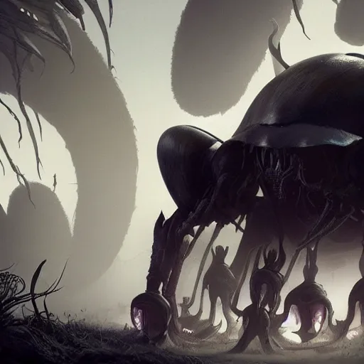 Prompt: extremely detailed cinematic movie still hollow knight by denis villeneuve, wayne barlowe, simon birch, marc simonetti, philippe druillet, beeple, greg rutkowski, artgem