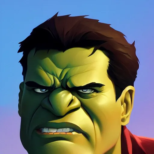 Image similar to face icon stylized minimalist the hulk, loftis, cory behance hd by jesper ejsing, by rhads, makoto shinkai and lois van baarle, ilya kuvshinov, rossdraws global illumination