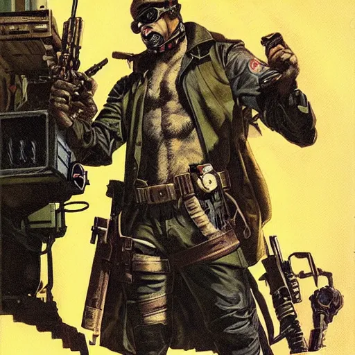 Prompt: cyberpunk mercenary. portrait by will eisner and gil elvgren