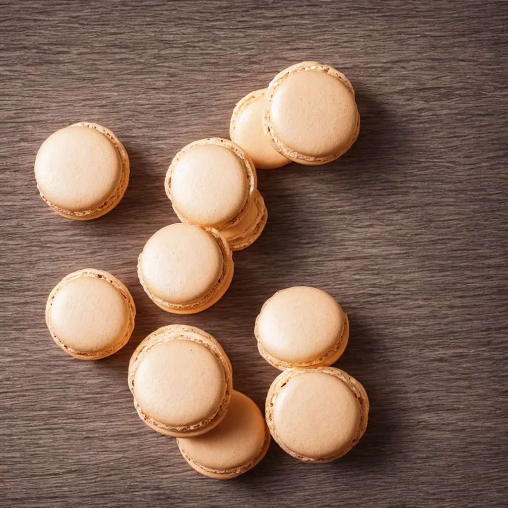 Prompt: close up view of a macaron on top of a wooden table, 4k, photorealistic