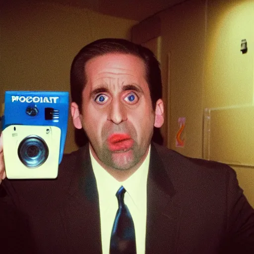 Image similar to michael scott on polaroid