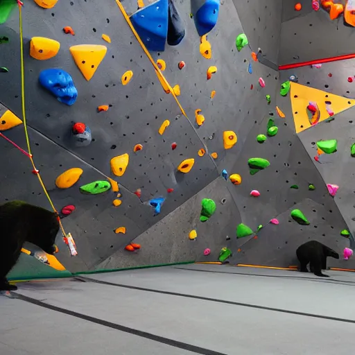 Image similar to photo of bears in a climbing gym