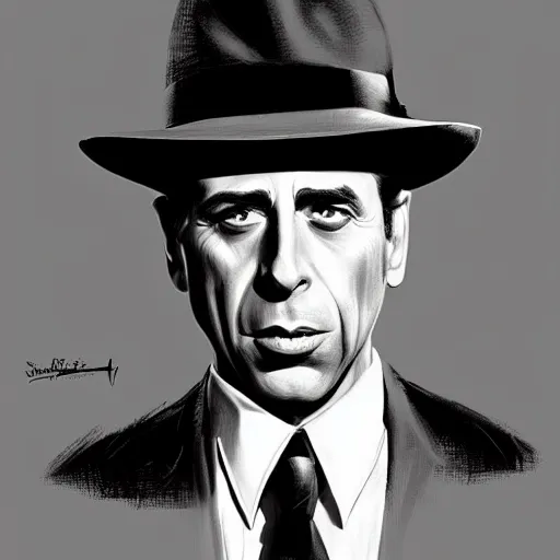 Image similar to humphrey bogart as sam spade, portrait, highly detailed, digital painting, artstation, concept art, sharp focus, illustration, art , style of norman rockwell by norman rockwell