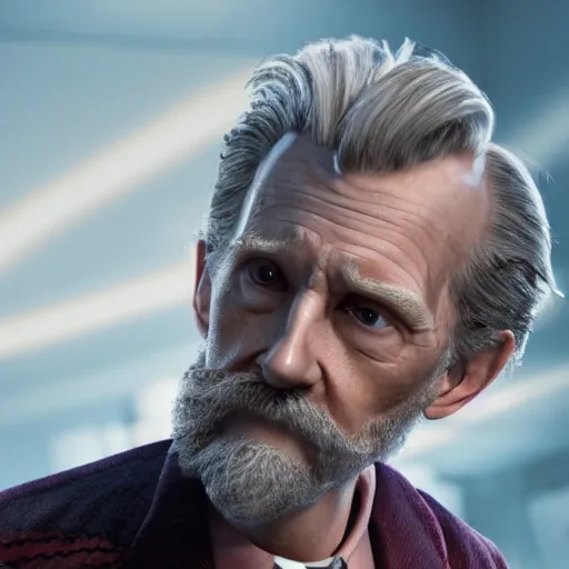 Image similar to tom holland as an old man with a beard as the new doctor who, cinematic, volumetric lighting, f 8 aperture, cinematic eastman 5 3 8 4 film, photorealistic