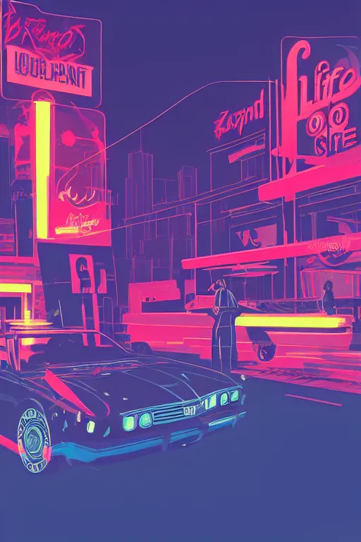 Image similar to life in the caspian hood. gta vice city art style. borderland art style. pop art, no duplicate image, glowing lights, ultra details, digital painting, artstation, concept art, smooth, sharp focus, illustration, intecrate details, art by richard hamilton and mimmo rottela, pixels art by kirokaze and paul robertson