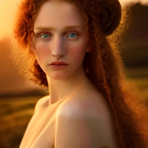 Image similar to photographic portrait of a stunningly beautiful renaissance scottish female in soft dreamy light at sunset, contemporary fashion shoot, by edward robert hughes, annie leibovitz and steve mccurry, david lazar, jimmy nelsson, breathtaking, 8 k resolution, extremely detailed, beautiful, establishing shot, artistic, hyperrealistic, beautiful face, octane render