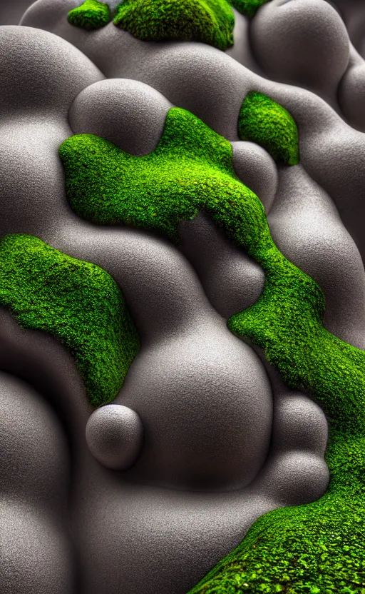 Image similar to highly detailed ultra sharp 3 d render cinematic composition of a smooth ceramic porcelain biomorphic magnolia stone nebula fluid fractal sci - fi surreal architecture landscape, granite, metallic, magnesium, marble, moss and lichen, vincent callebaut composition, mamou - mani, archviz, beautiful lighting, 8 k, unreal engine, hdr,