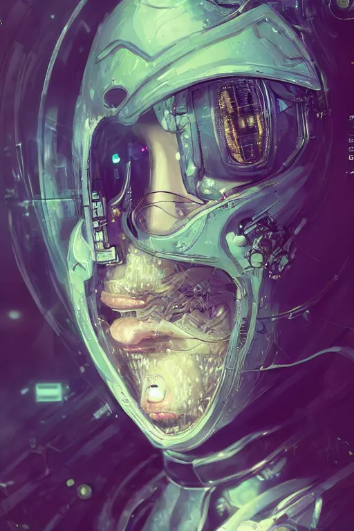 Image similar to hyperrealistic portrait of a woman monster astronaut, full body portrait, well lit, intricate abstract. cyberpunk, intricate artwork, by Tooth Wu, wlop, beeple. octane render,in the style of Jin Kagetsu, James Jean and wlop, highly detailed, sharp focus, intricate , 4k, artstation