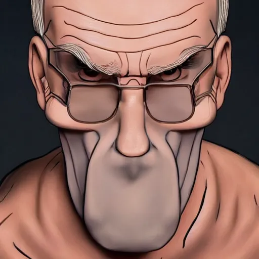 Image similar to A middle-aged Dr. Venture in real life with a hooked nose, a long gaunt face and skinny body and neck, very thin and bald, realistic, very realistic, hyperrealistic, highly detailed, very detailed, extremely detailed, detailed, digital art, oil painting, trending on artstation, headshot and bodyshot, detailed face, very detailed face, extremely detailed face, HD Quality, 8k resolution, very very detailed face, real life