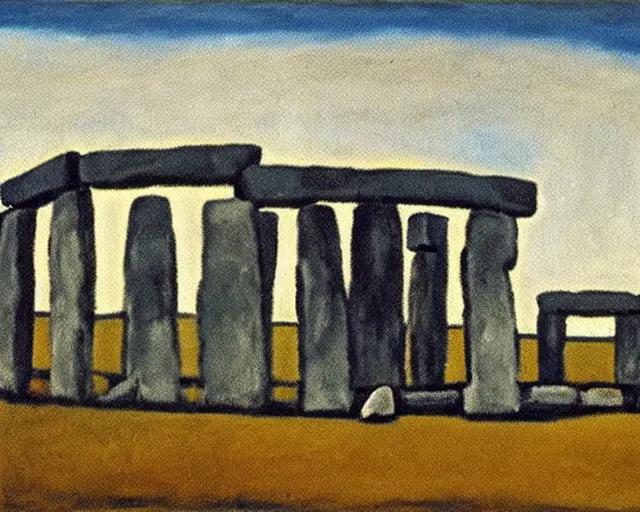 Prompt: Painting of Stonehenge by Mark Rothko