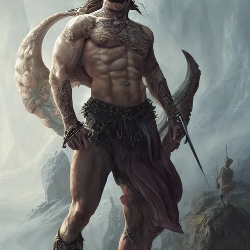 Image similar to portrait of ben barnes, muscular upper body, fantasy, intricate, elegant, highly detailed, digital painting, artstation, concept art, matte, sharp focus, illustration, art by aenaluck and roberto ferri and greg rutkowski, epic fantasy, digital painting